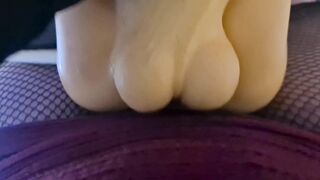 Fucking My Big Dick Toy In Sexy Fishnet Leggings